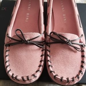Pink moccasin loafers